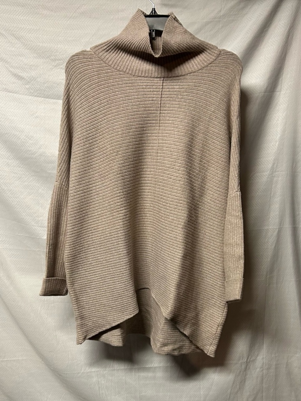 Cyrus Taupe Ribbed Turtleneck Pullover